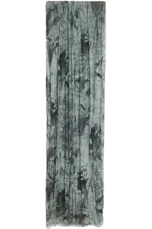John Varvatos Watercolor Flower Cold Dyed Scarf Med Grey