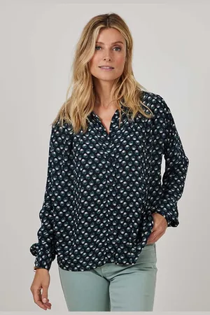 DIDI Loose Blouse Nina Black With Rose Bowl Print