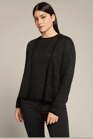 Elena Miro Short Mohair Cardigan With Sequins Black