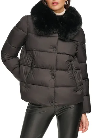 DKNY Bttndwn W/ff Collar Black