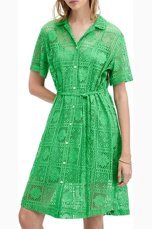 AllSaints Athea Crochet Dress Spectra Green