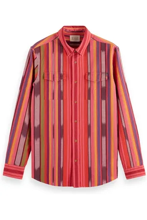 Scotch&Soda Space Dye Stripe Shirt Pink Ikat