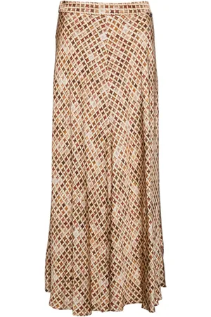 River Woods Bias Skirt Brown