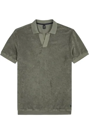 Wahts Hicks | Towelling Retro Poloshirt Army Green