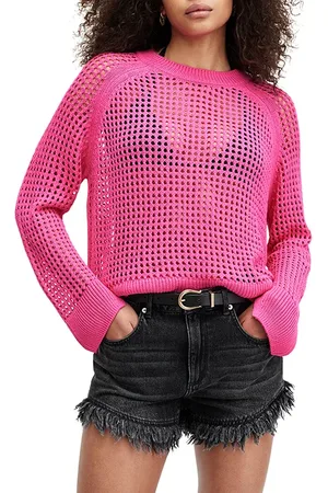 AllSaints Paloma Crew Neck Hot Pink