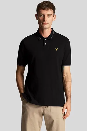 Lyle & Scott Branded Ringer Polo Jet Black