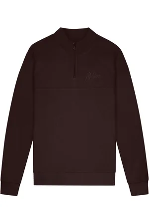 Malelions Men Turtle Half Zip Brown