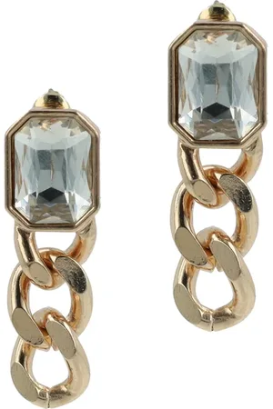 Otazu Three Chunky Link Earrings Crystal