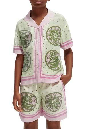 Scotch&Soda Girls Placed All-over Printed Short-sleeved Shirt Bandana Pa