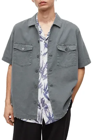 AllSaints Spotter Ss Shirt Aster Blue