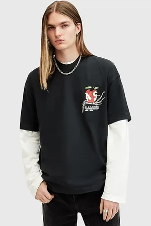 AllSaints Tempter Ss Crew Washed Black
