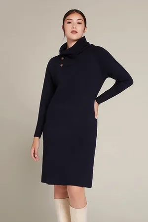 Elena Miro Knit Eco Viscose Sweater With Detachable Collar Blue