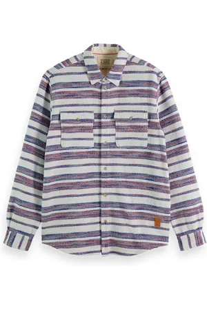 Scotch&Soda Basket Weave Gradient Stripe Shirt Blue Stripe