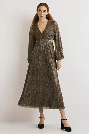 Boden Metallic Cut-out Maxi Dress Gld