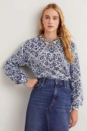 Boden Blouson Sleeve Fluffy Jumper Flr