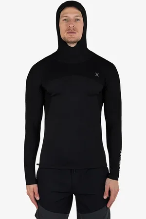 Hurley Coast Guard Hooded Surf Top Black