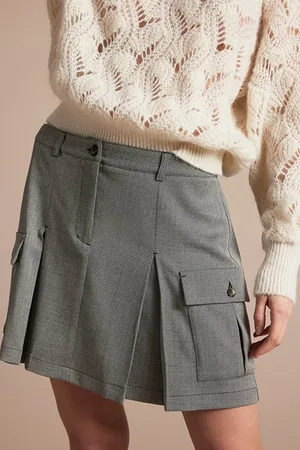 Summum Woman Skirt Herringbone Blacks