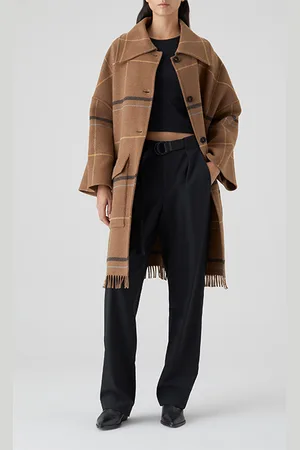 Closed Women Poncho Coat Golden Wood