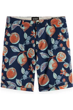 Scotch&Soda Stuart- Printed Pima Cotton Chino Short Navy Fruits Aop