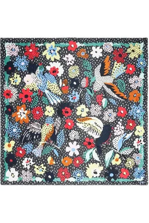 Bimba y Lola Anthracite Birds And Flowers Scarf