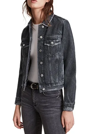 AllSaints Hay Denim Jacket Washed Black
