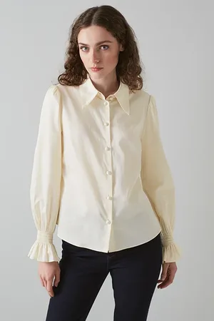 LK Bennett Etten Button-down Shirt Cream