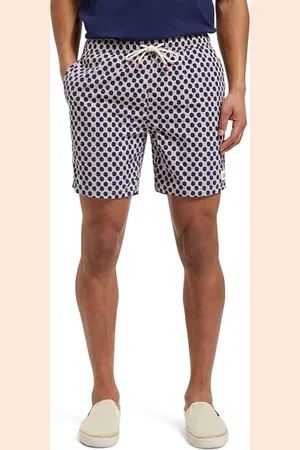 Scotch&Soda Mid Length Swim Short Mini All Over Print Polka Navy Blue