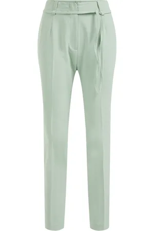 WE Fashion Dames Pantalon Met Ceintuur Mint Green