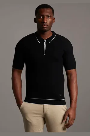 Lyle & Scott Black Eagle Texture Knit Polo Jet Black