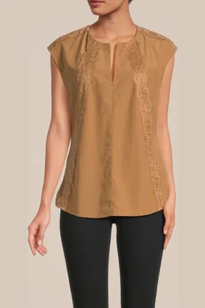Summum Woman Sleeveless Top Lyocell Cotton Wood