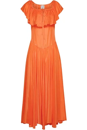 FORTE FORTE Forte Forte Silk Habotay DÉcolletÉ Dress Orangina