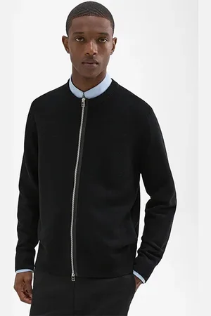 THEORY Nylon-wool Combo Cardigan Black