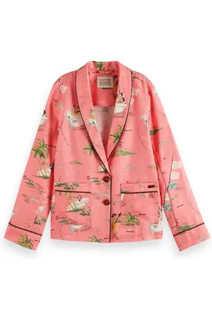 Scotch&Soda Single Breasted All-over Printed Blazer Seaside Adventures