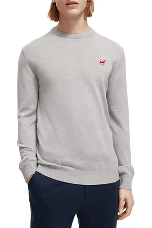 Scotch&Soda The Free Spirit Peace Bird Merino Wool Crewneck Pullover Gre