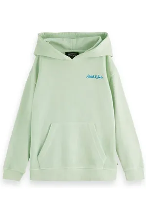 Scotch&Soda Cotton In Conversion Natural Garment-dyed Hoodie Leafy Green