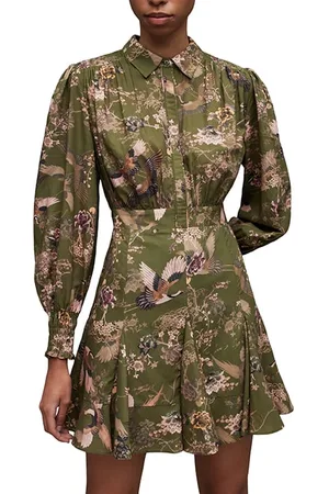 AllSaints Keeley Peggy Dress Khaki Green
