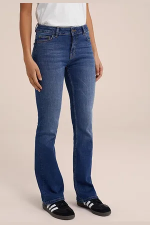 WE Fashion 5-pocket Mid Waist Dark Blue