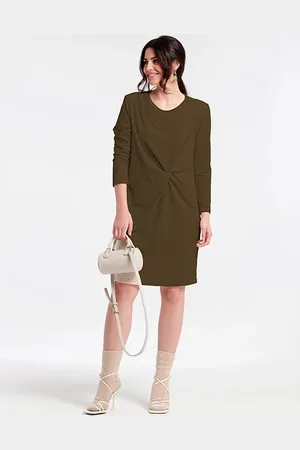 OKY Knit Corduroy Dress Brown