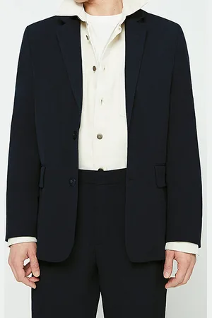 American Vintage Short Straight Blazer Anthracite Chine
