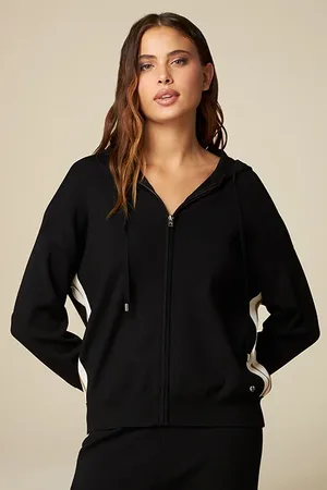 Oltre Sweater With Hood And Zip Black