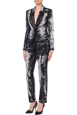 Moschino Painting Wool Satin Jacket Black