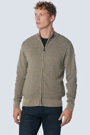 No Excess Pullover Full Zipper 2 Coloured Melange Stone
