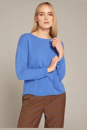 Elena Miro Boxy Sweater With Pockets Blue