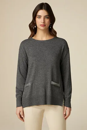 Oltre Wool Blend Sweater With Crystals
