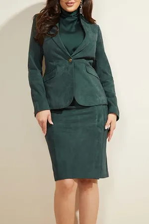 Guess GUESS Influential Suede Chenille Blazer Green