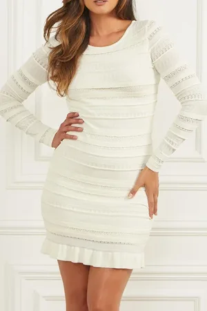 Guess GUESS Beth Sweater Dress Pale Pearl
