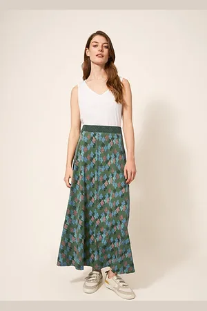 White Stuff Jada Maxi Skirt Green