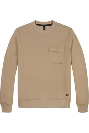 Wahts Moore-pocket | Chest Pocket Sweater Deep Beige