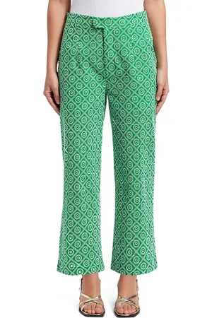 Scotch&Soda Broderie Straight Leg Pant Green Broderie Anglaise