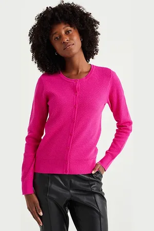 WE Fashion Knitted Cardigan Bright Pink